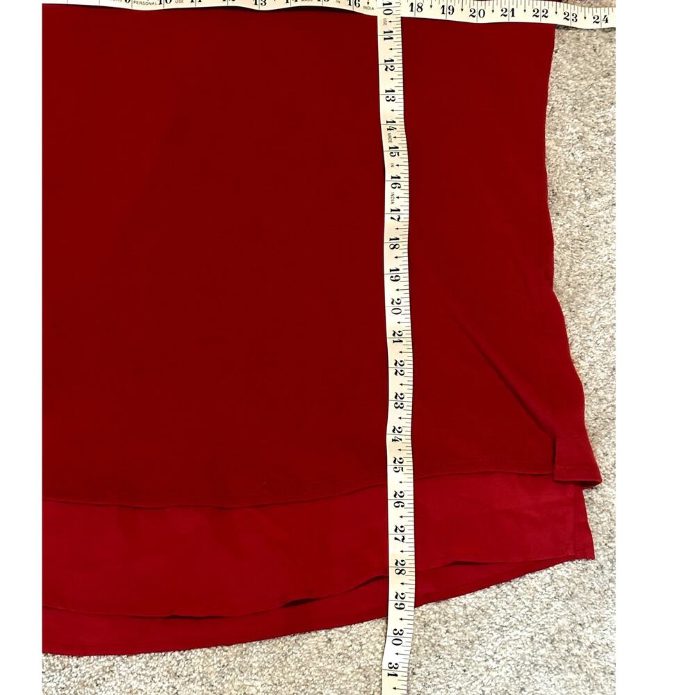 Kate & Mallory Women Size XL Red Scoop Neck Tunic Wrap Sheer Back Detail Top - Picture 4 of 6